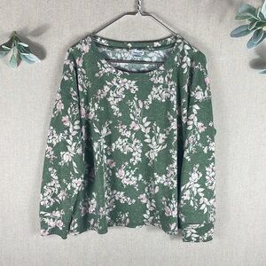 Splendid > Green Floral Sweatshirt Large